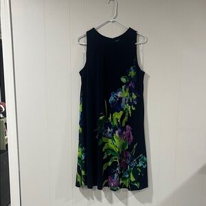 Ralph Lauren Black Floral Midi Dress